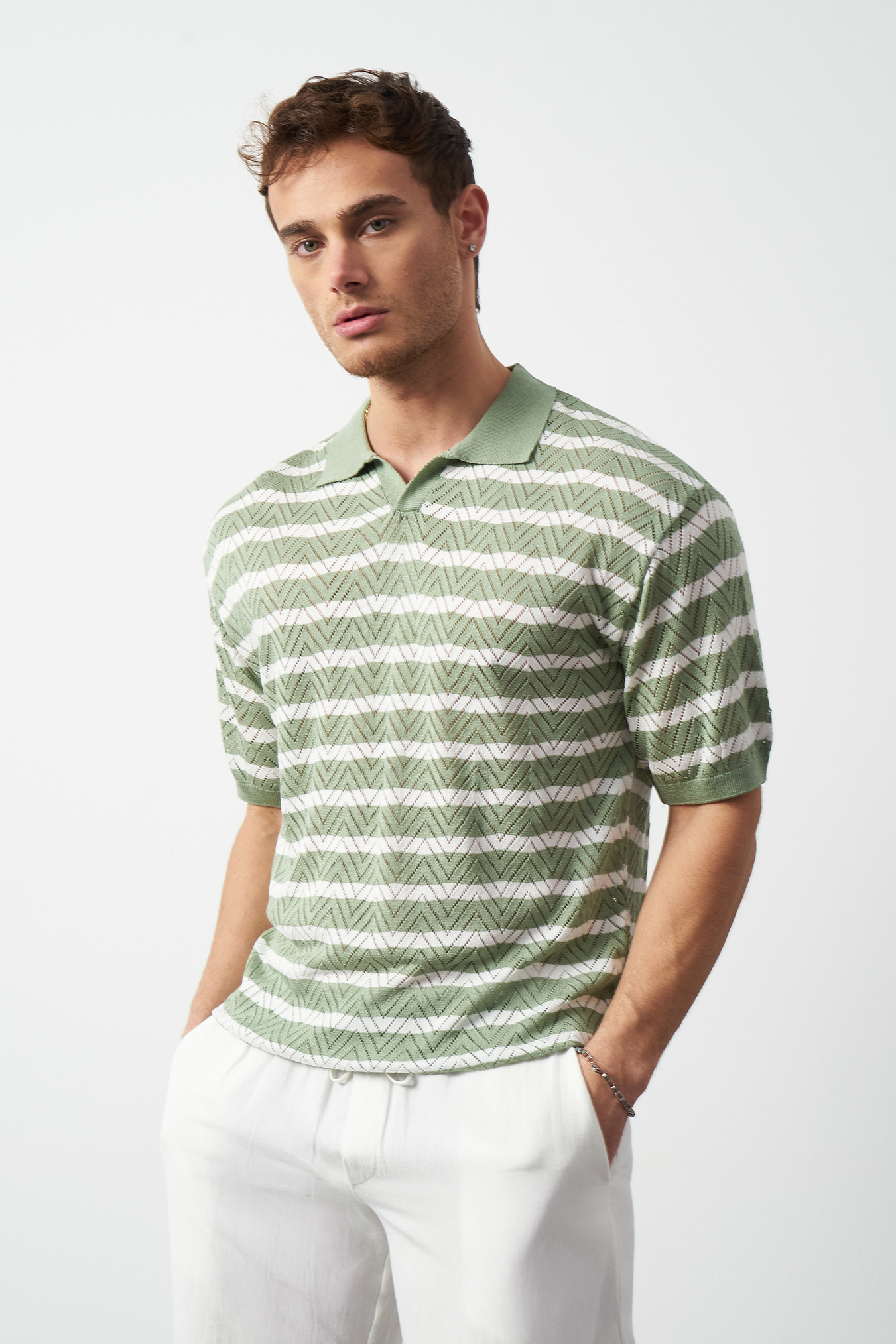 Striped Regular Fit Fine Knit Men's T-Shirt
