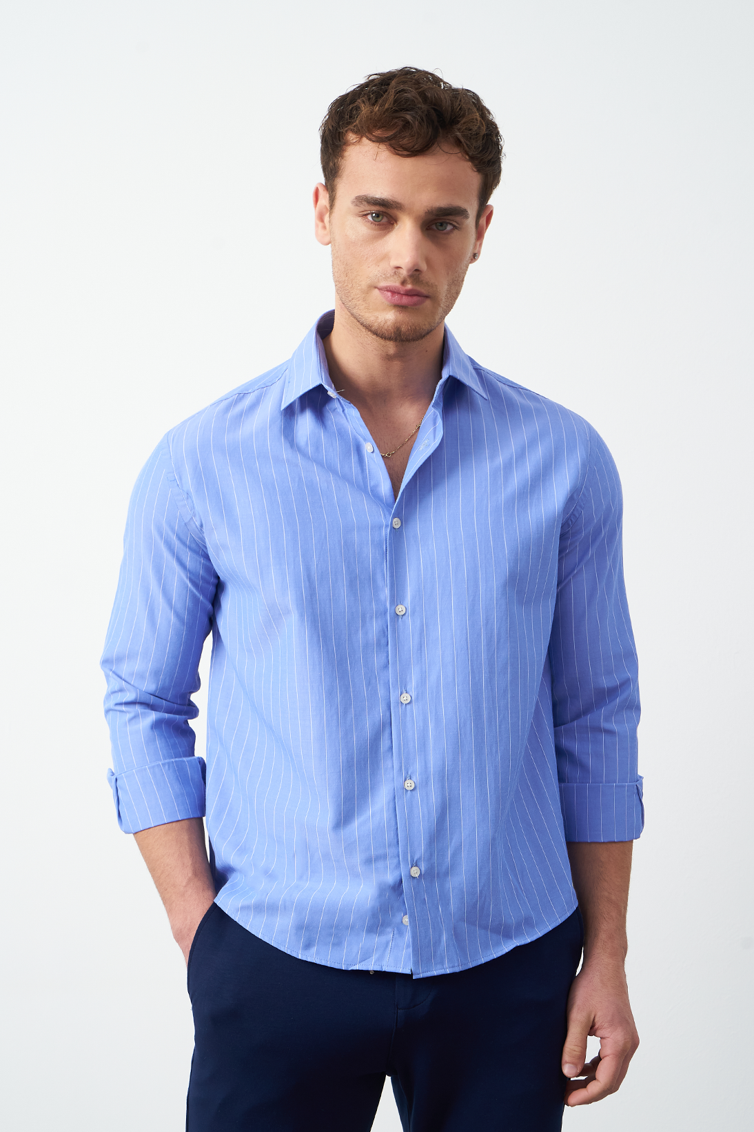 Boxy Fit Striped Men's Shirt