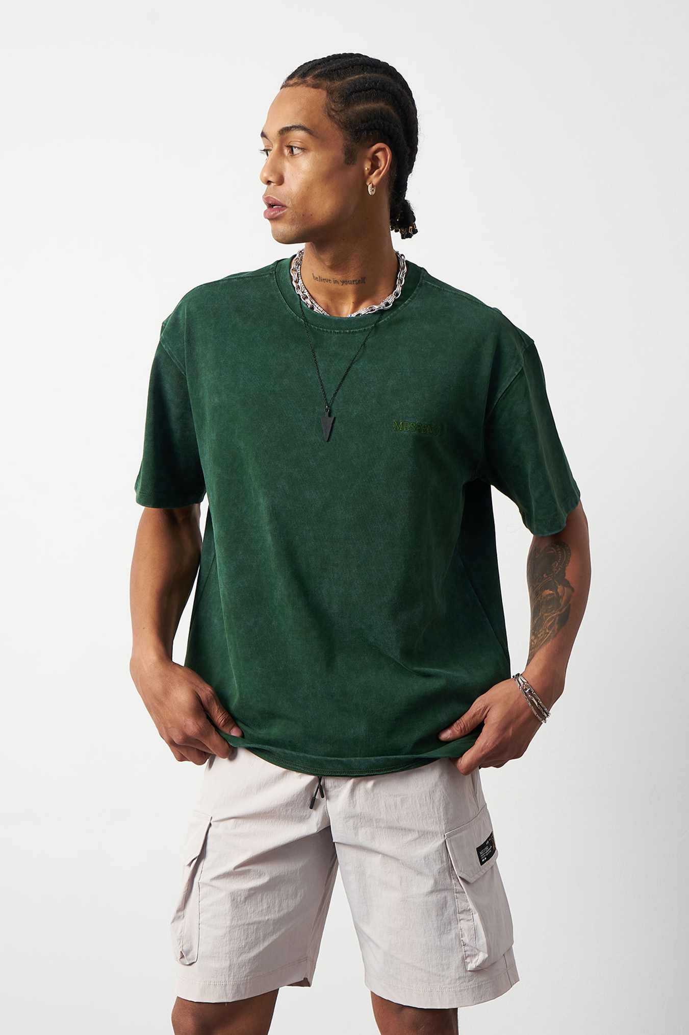 Distressed Washed Boxy Fit Premium T-Shirt