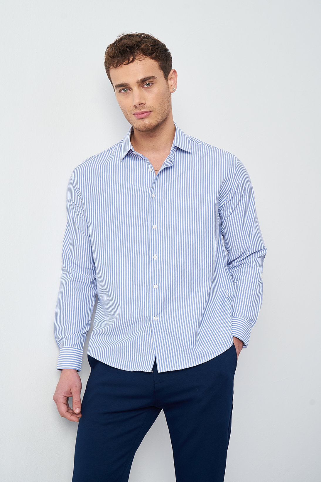 Striped Dress Shirt - Relaxed Fit Premium Design