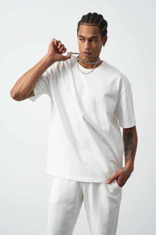 Front Printed Boxy Fit Crew Neck T-Shirt