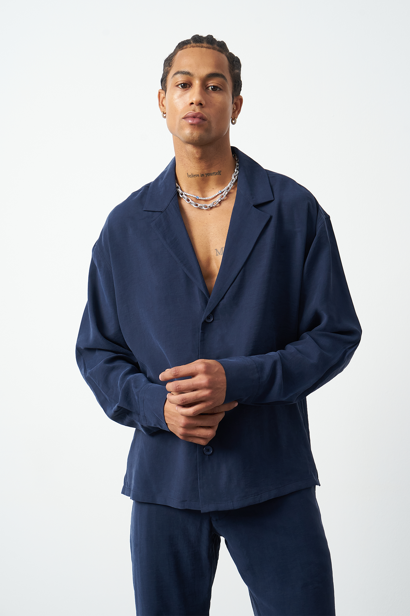 Suede Patterned Modal Thick Fabric Men's Shirt