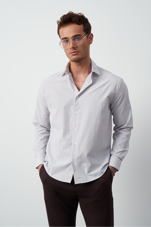 Striped Dress Shirt - Relaxed Fit Premium Design