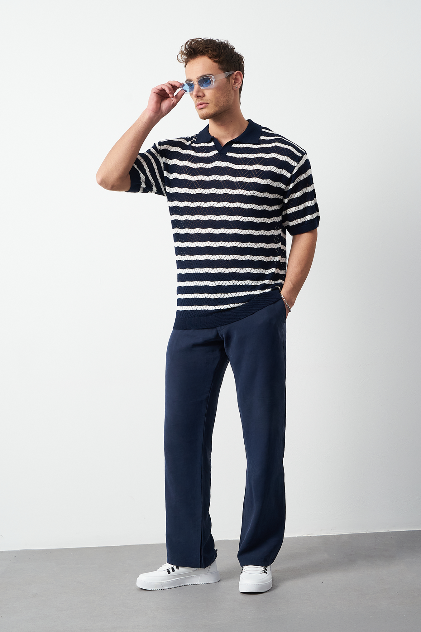 Striped Regular Fit Fine Knit Men's T-Shirt