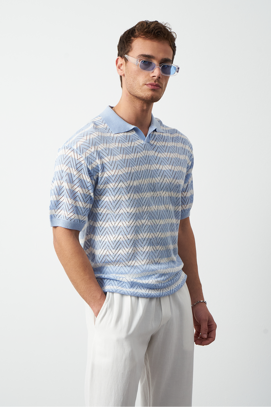 Striped Regular Fit Fine Knit Men's T-Shirt