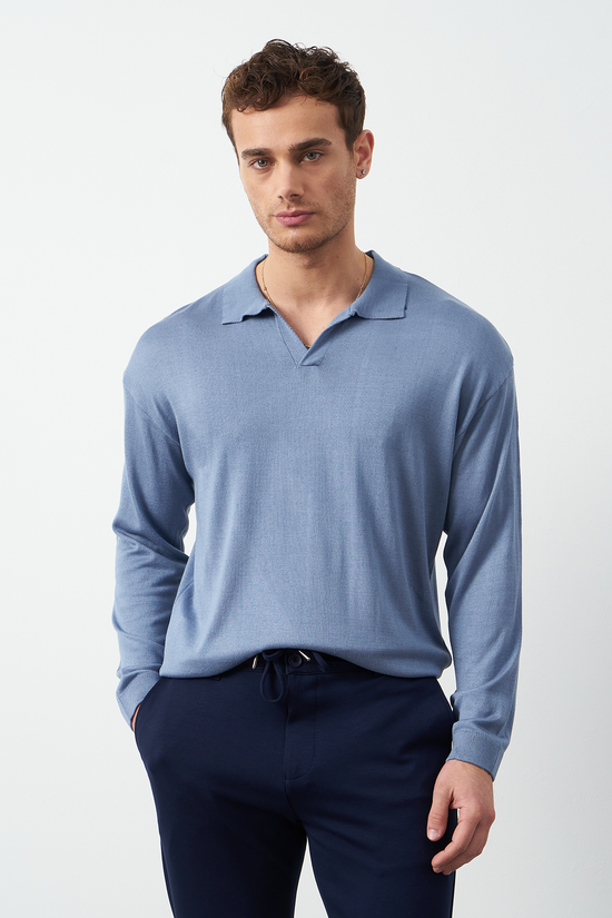 Long Sleeve Oversized Fine Knit Men’s Sweater