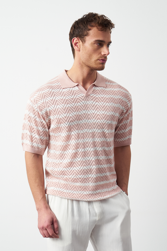 Striped Regular Fit Fine Knit Men's T-Shirt