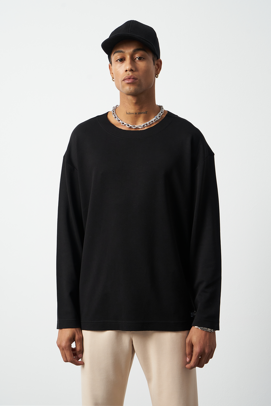 Oversized Long Sleeve Stretch Modal Men's T-Shirt