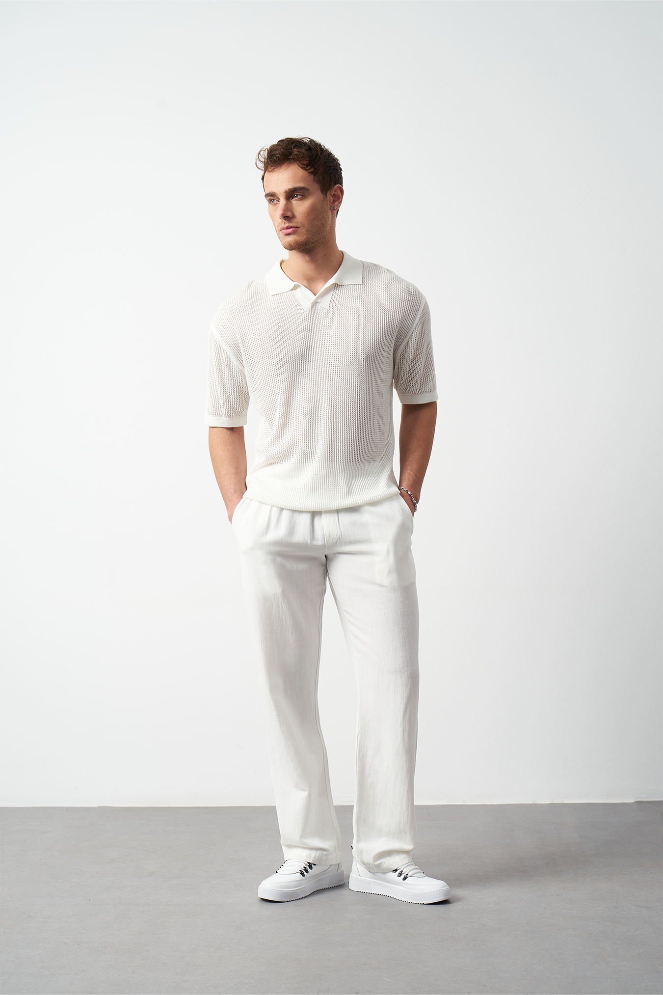 Washed Linen Baggy Men's Pants