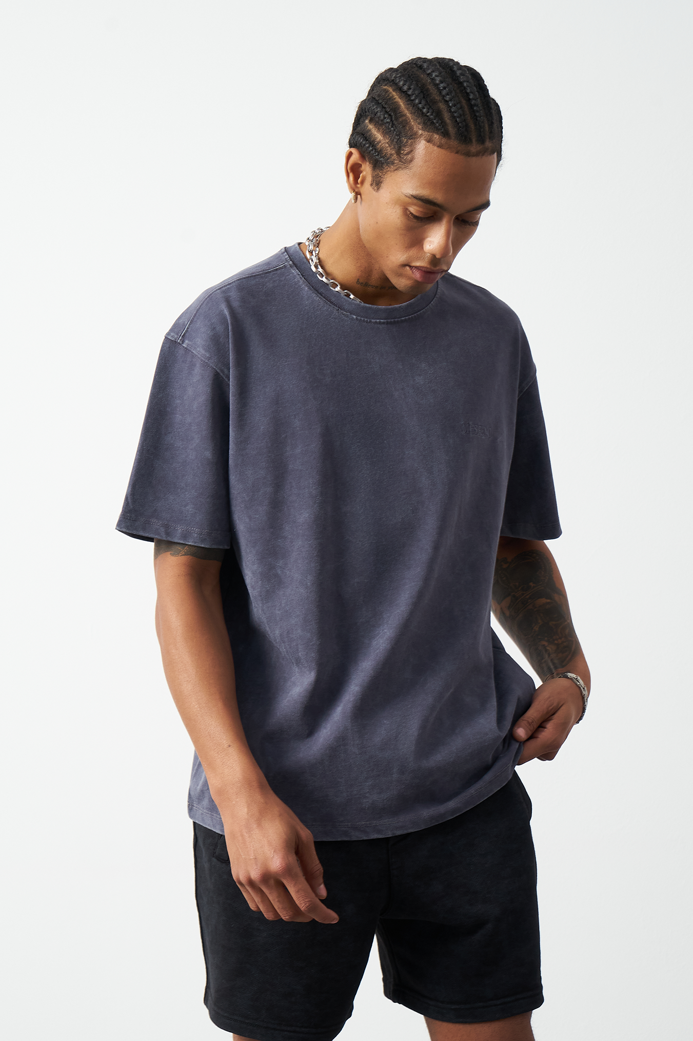 Distressed Washed Boxy Fit Premium T-Shirt
