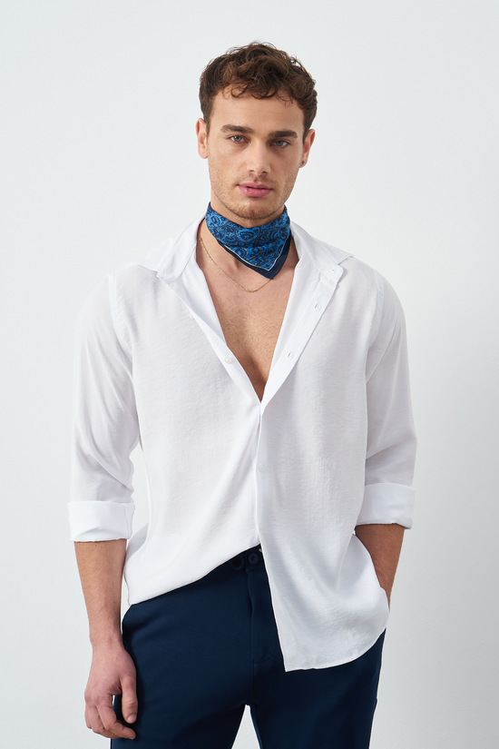 Modal Long Sleeve Relaxed Fit Men's Shirt