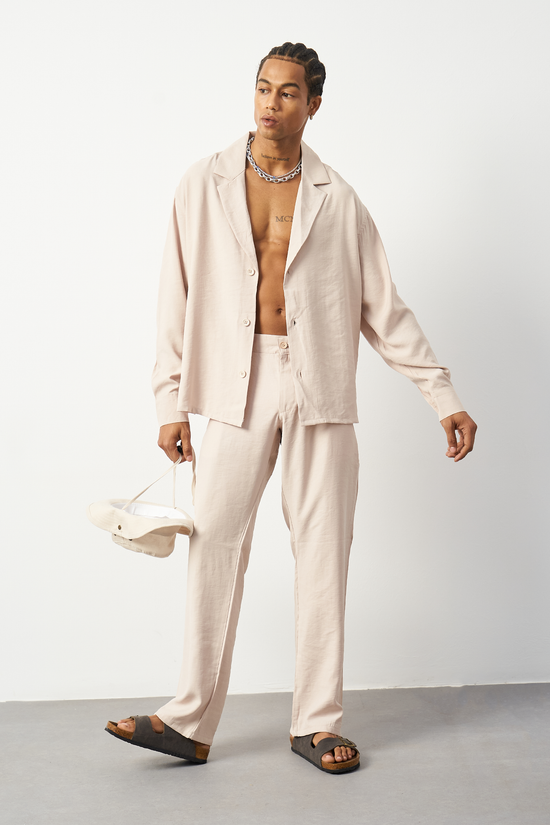 Suede Patterned Modal Baggy Men's Pants