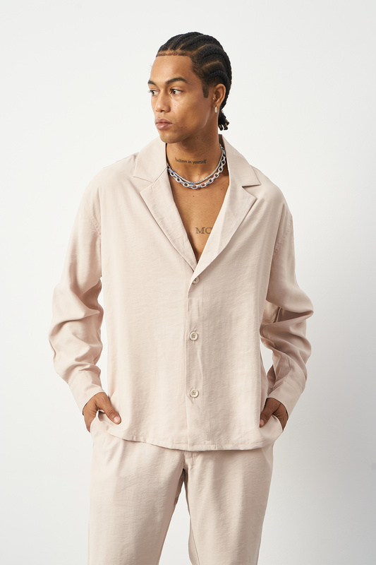Suede Patterned Modal Thick Fabric Men's Shirt