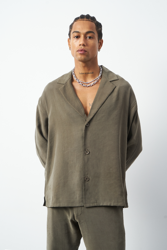 Suede Patterned Modal Thick Fabric Men's Shirt