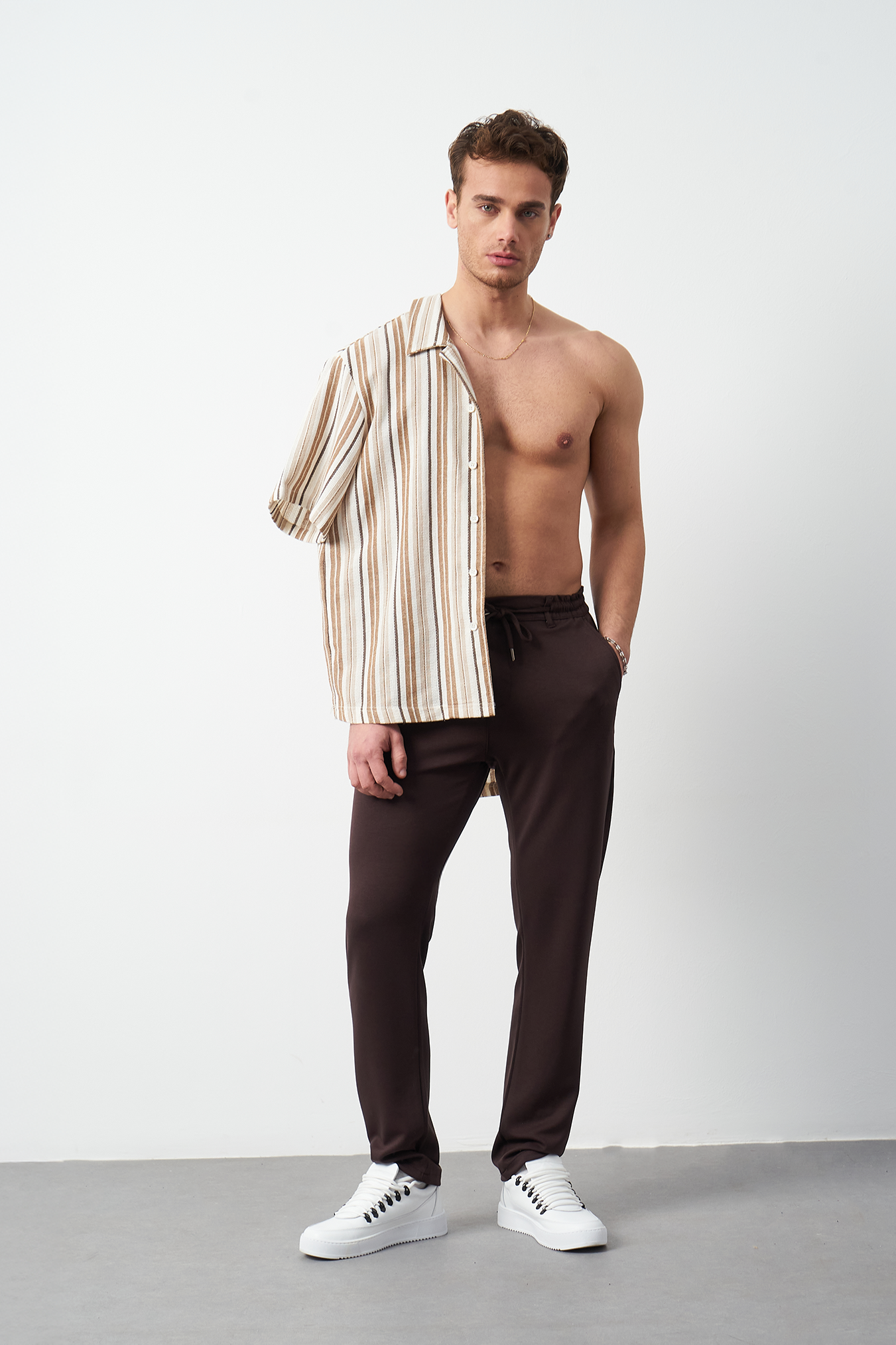 Stretch Modal Fabric Regular Fit Men's Trousers