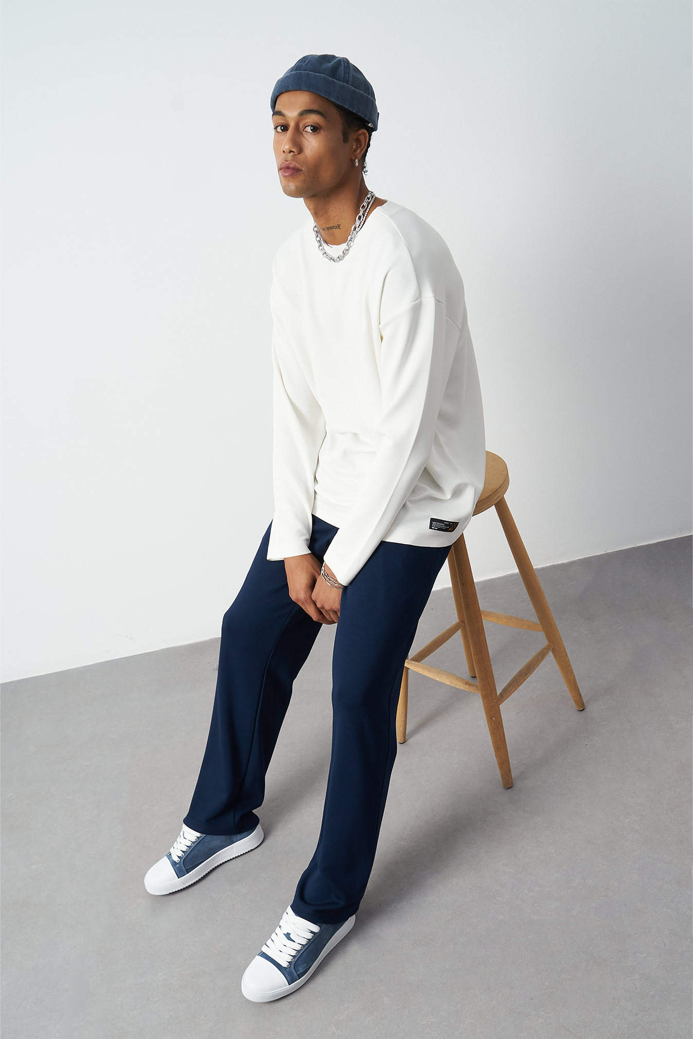 Oversized Long Sleeve Stretch Modal Men's T-Shirt