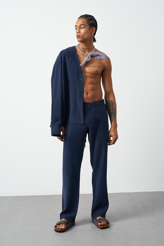 Suede Patterned Modal Thick Fabric Men's Shirt