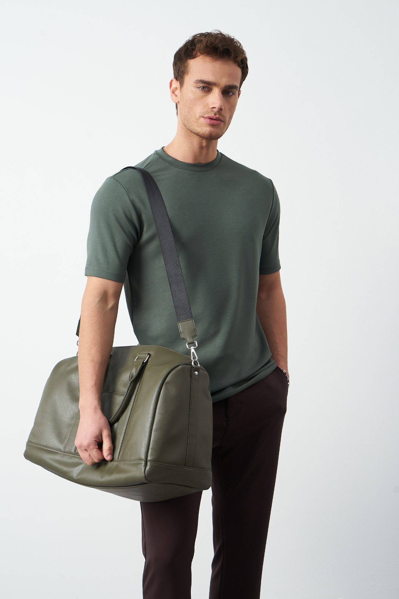 Modal Fabric Regular Fit Crew Neck T-Shirt
