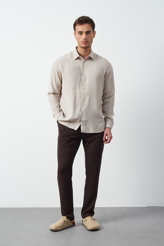 Modal Long Sleeve Relaxed Fit Men's Shirt
