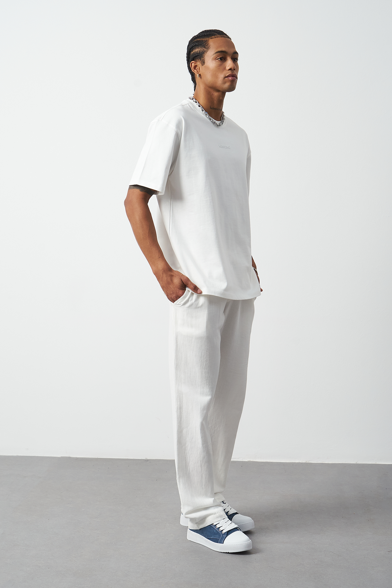Front Printed Boxy Fit Crew Neck T-Shirt