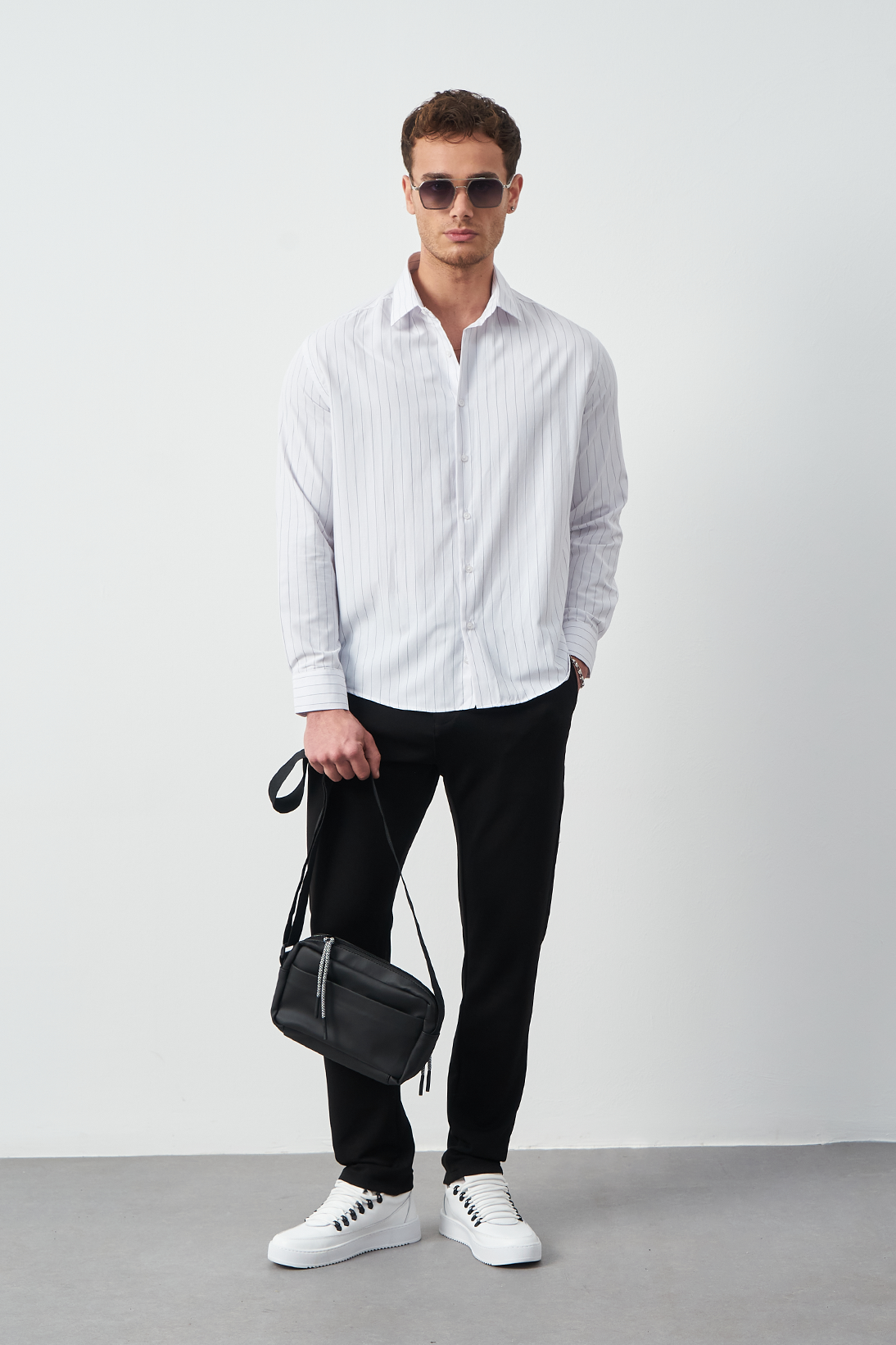 Boxy Fit Striped Men's Shirt