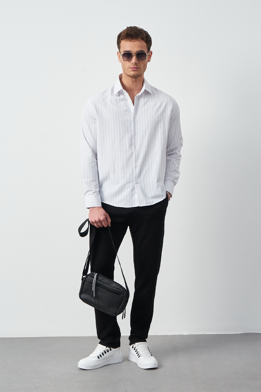Boxy Fit Striped Men's Shirt