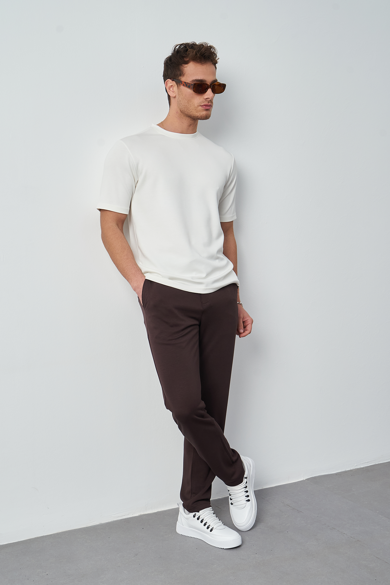 Modal Fabric Regular Fit Crew Neck T-Shirt
