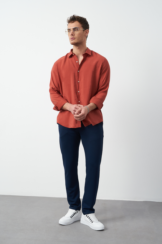Modal Long Sleeve Relaxed Fit Men's Shirt