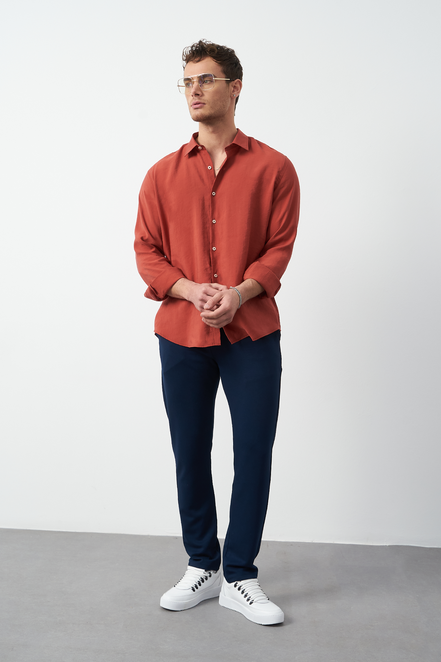 Modal Long Sleeve Relaxed Fit Men's Shirt