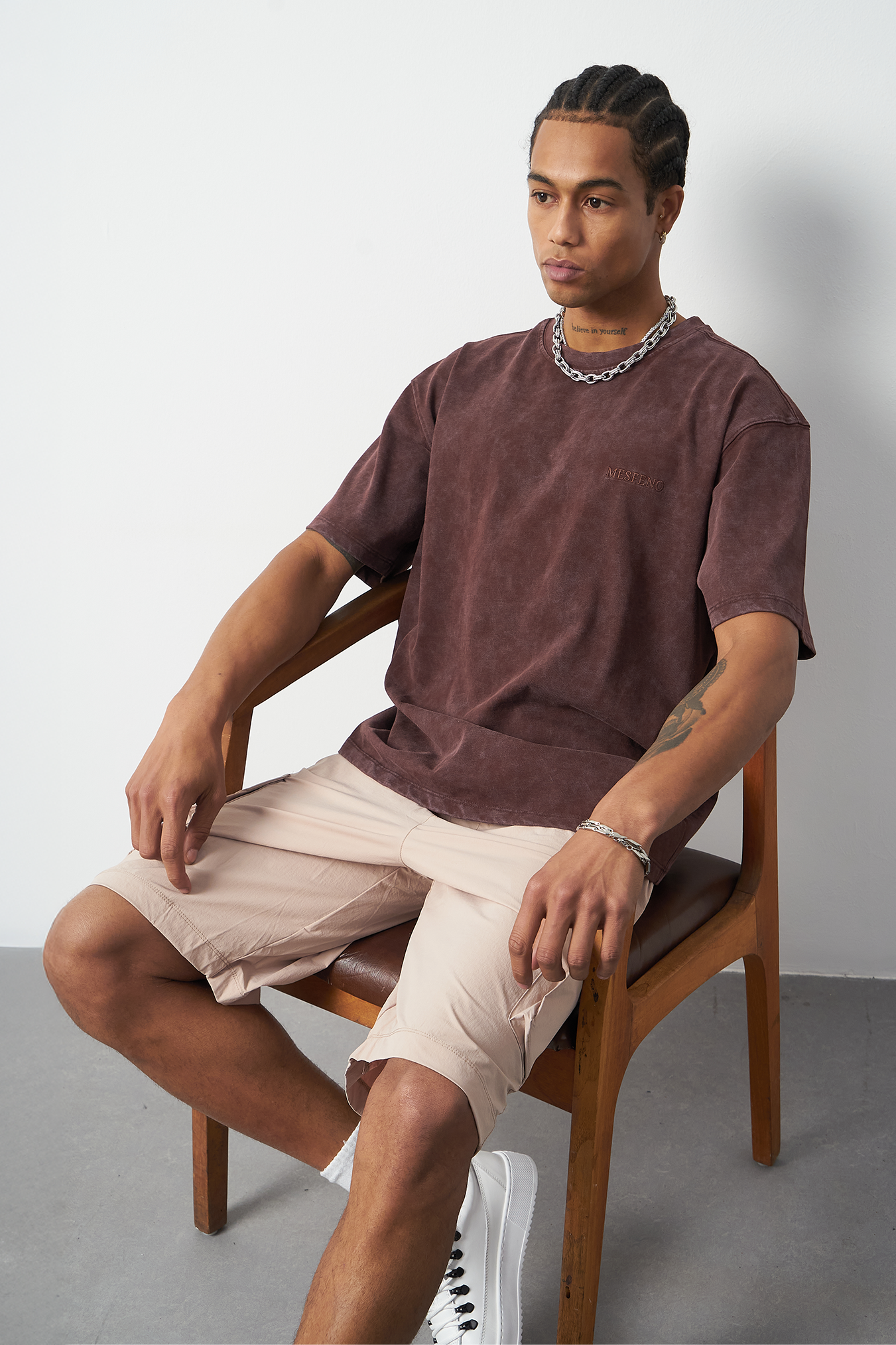 Distressed Washed Boxy Fit Premium T-Shirt