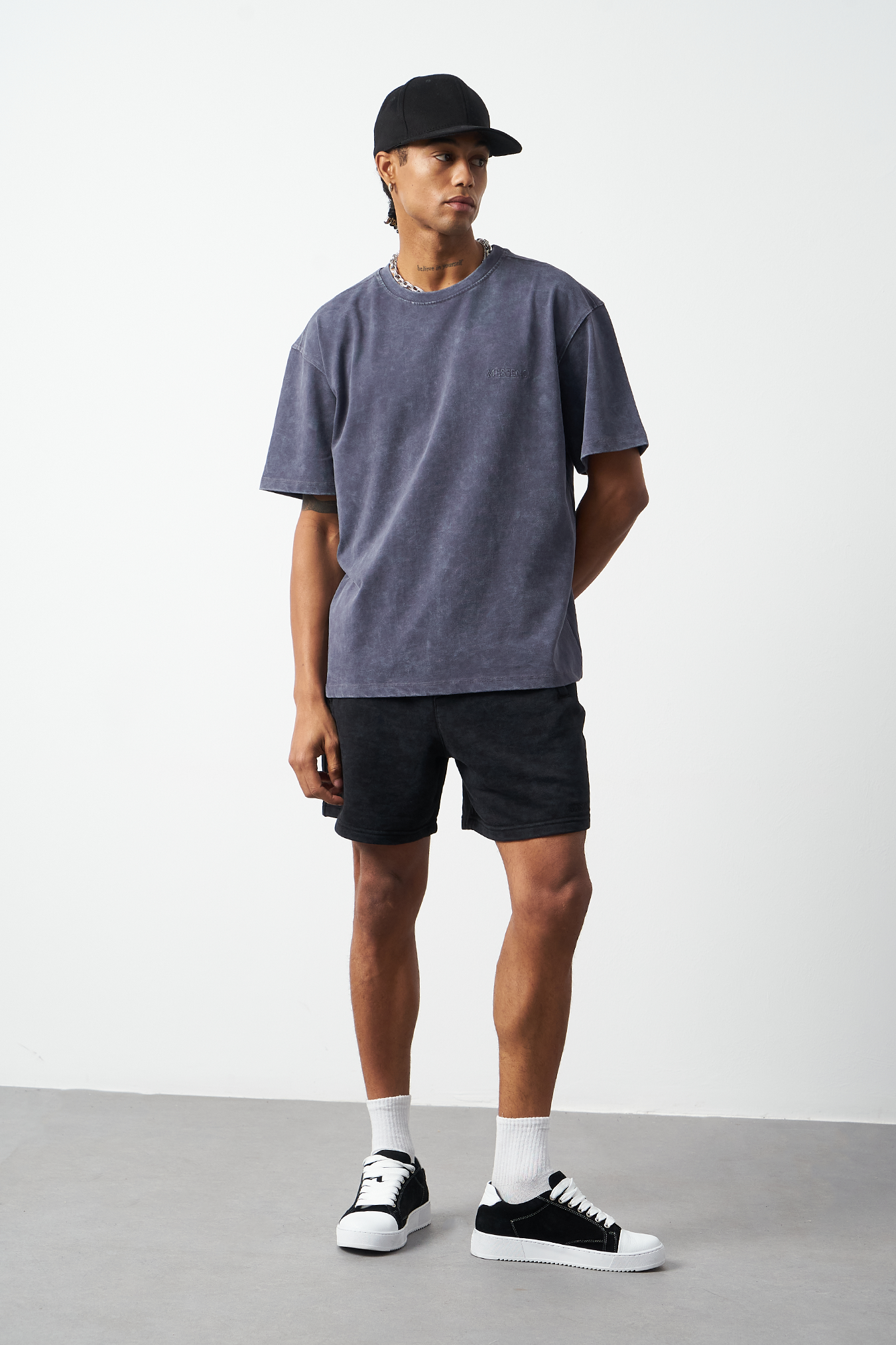Distressed Washed Boxy Fit Premium T-Shirt
