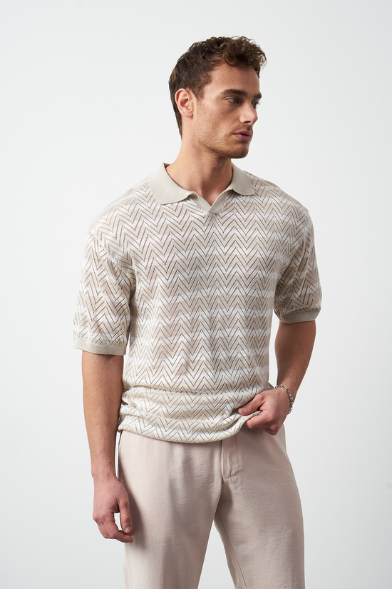Striped Regular Fit Fine Knit Men's T-Shirt