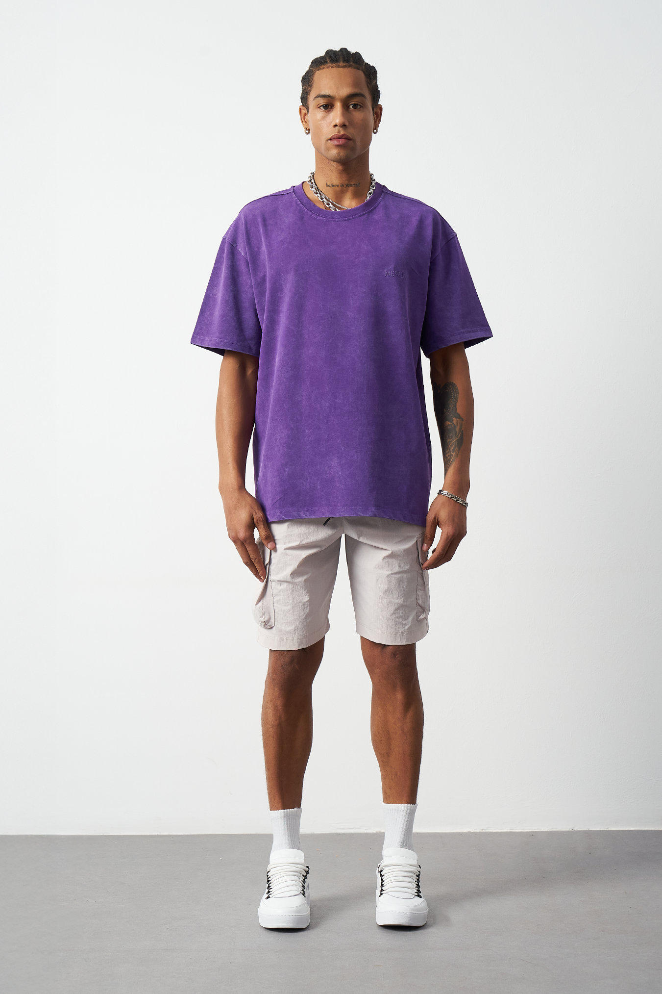 Distressed Washed Boxy Fit Premium T-Shirt