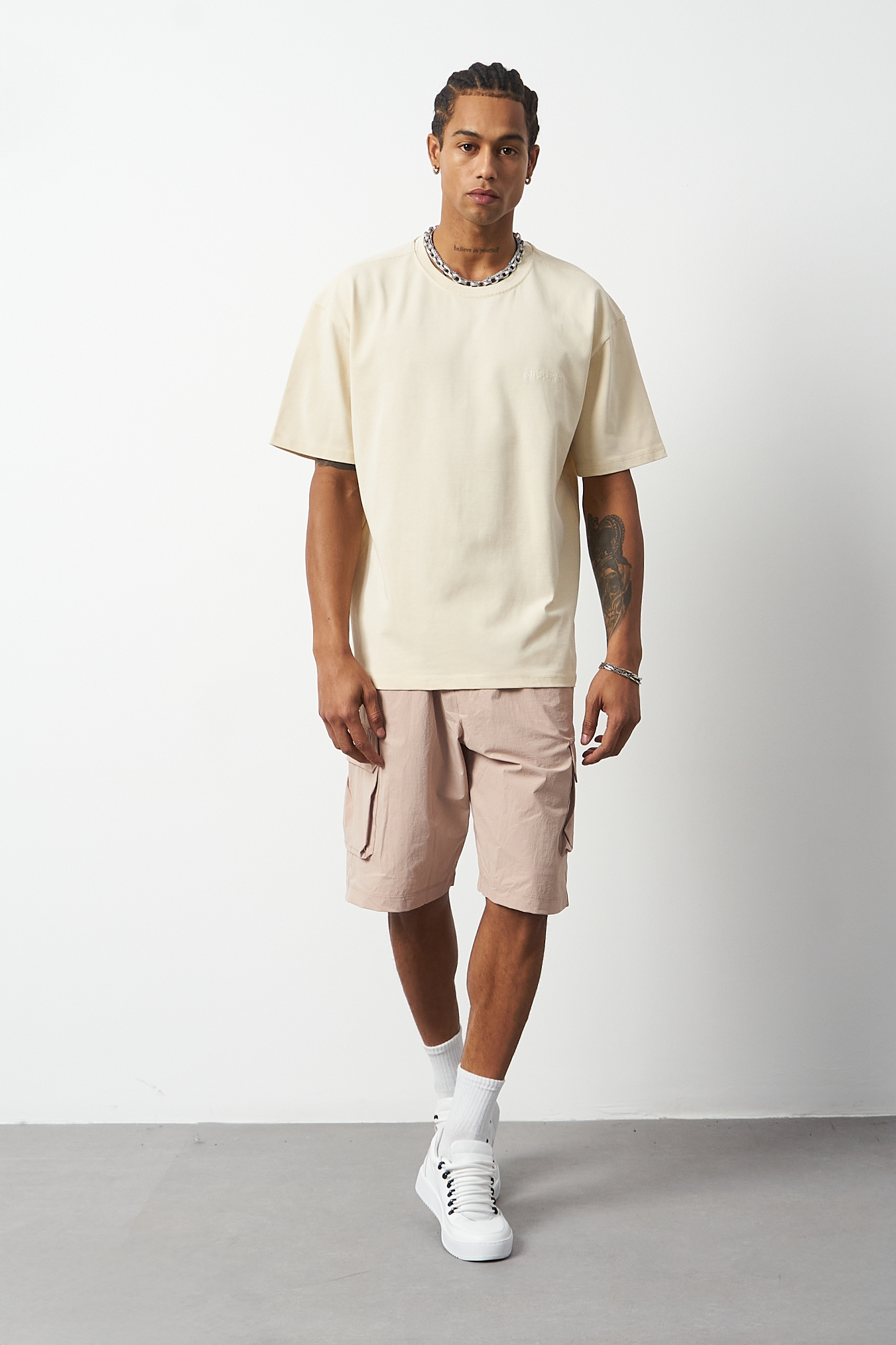 Distressed Washed Boxy Fit Premium T-Shirt