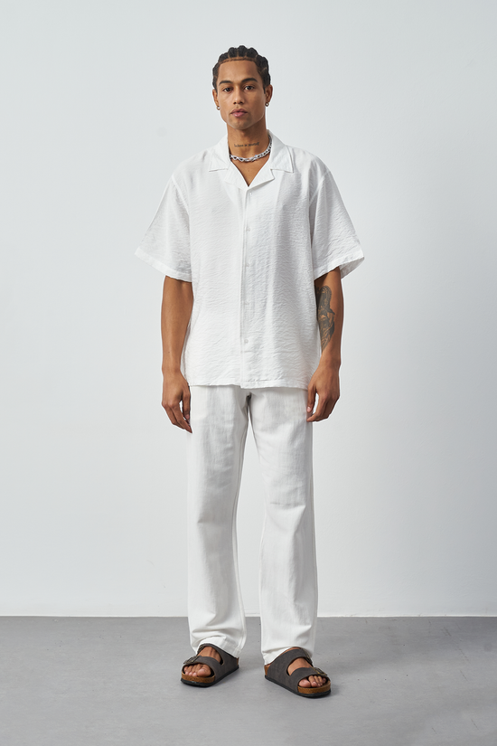 Oversized Thin Fabric Cuban Collar Men's Shirt