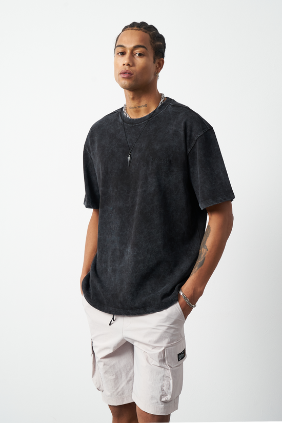 Distressed Washed Boxy Fit Premium T-Shirt