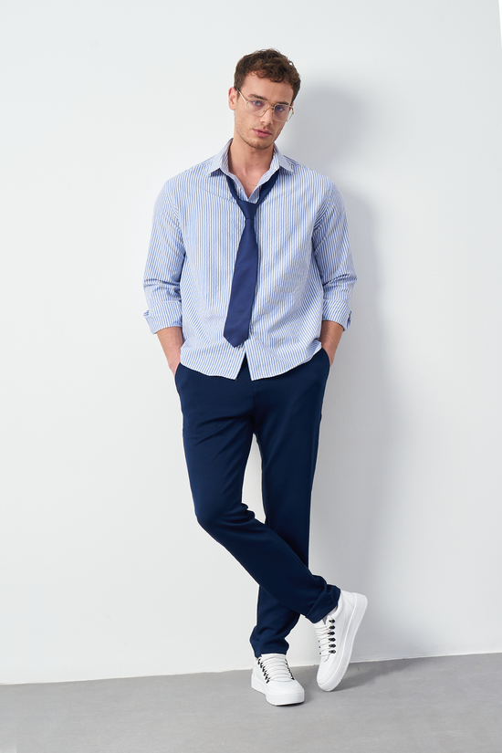 Striped Dress Shirt - Relaxed Fit Premium Design