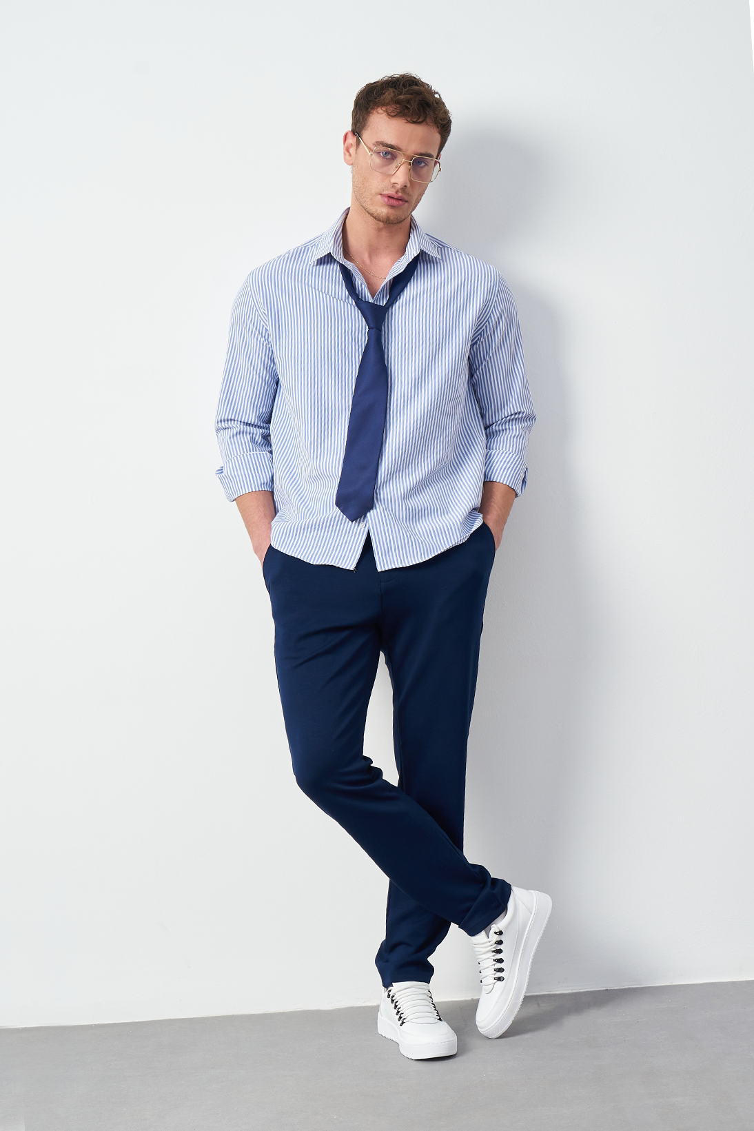 Striped Dress Shirt - Relaxed Fit Premium Design