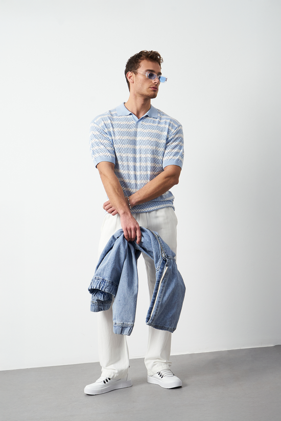 Striped Regular Fit Fine Knit Men's T-Shirt
