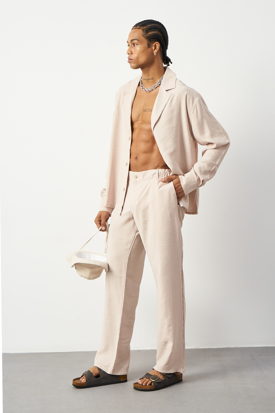 Suede Patterned Modal Baggy Men's Pants