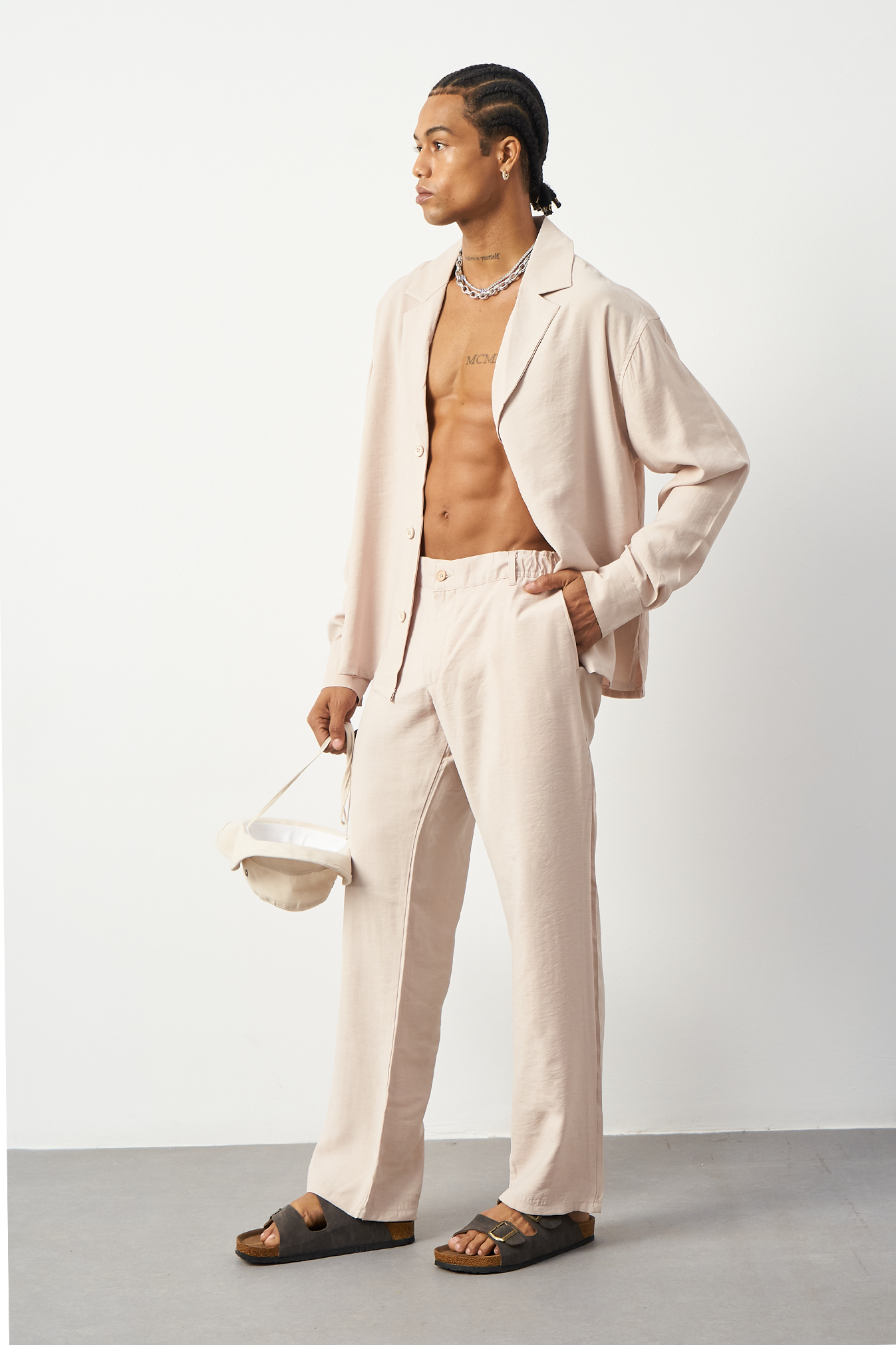 Suede Patterned Modal Baggy Men's Pants