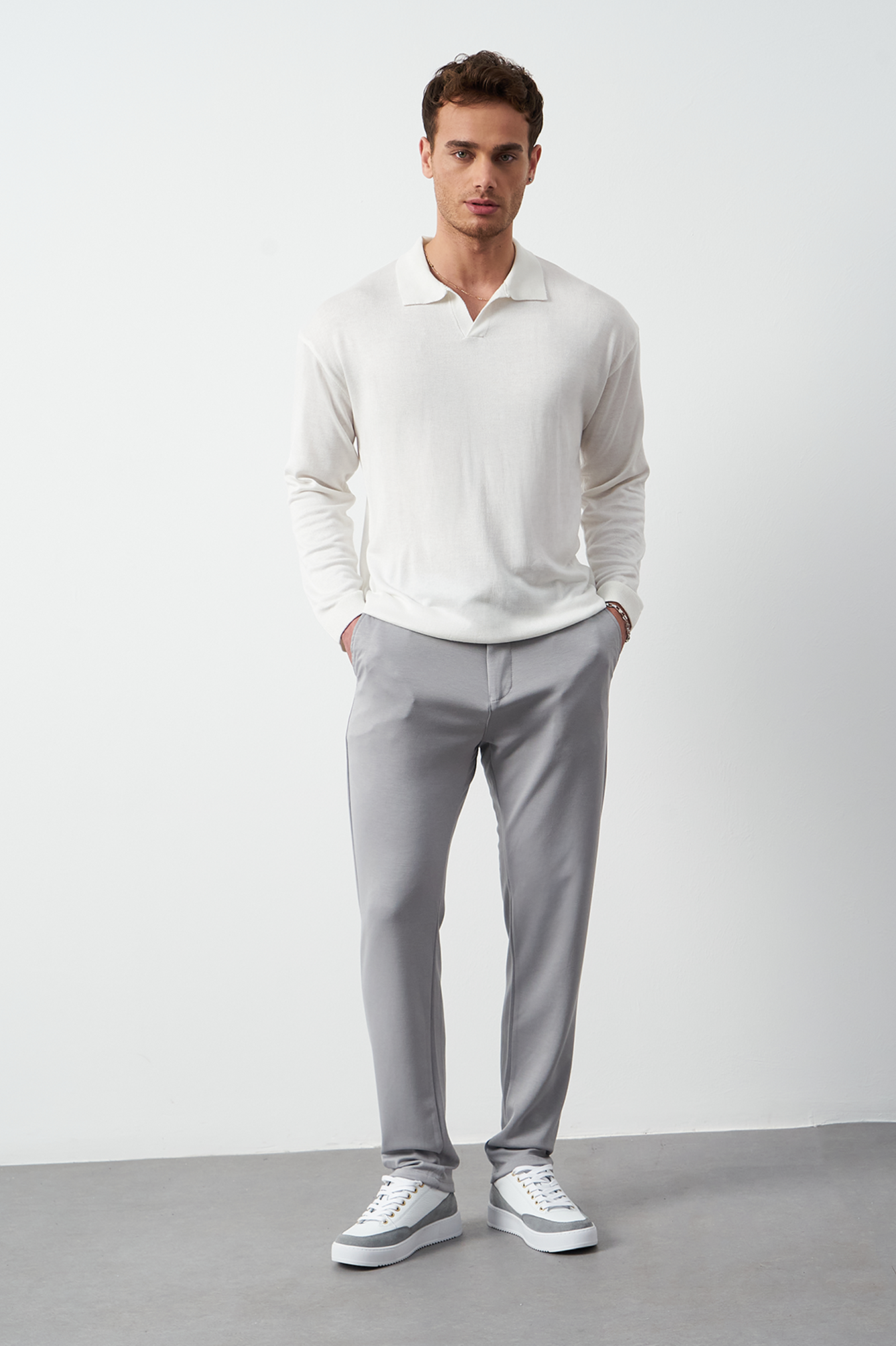 Long Sleeve Oversized Fine Knit Men’s Sweater