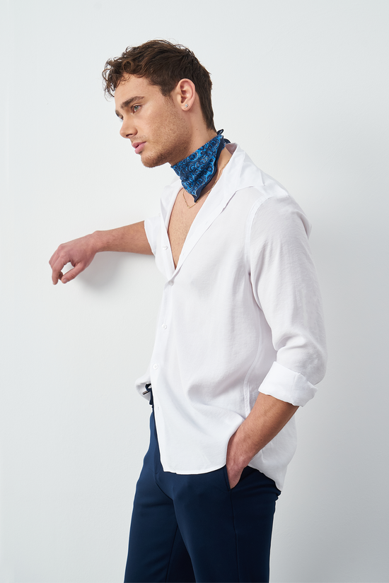 Modal Long Sleeve Relaxed Fit Men's Shirt