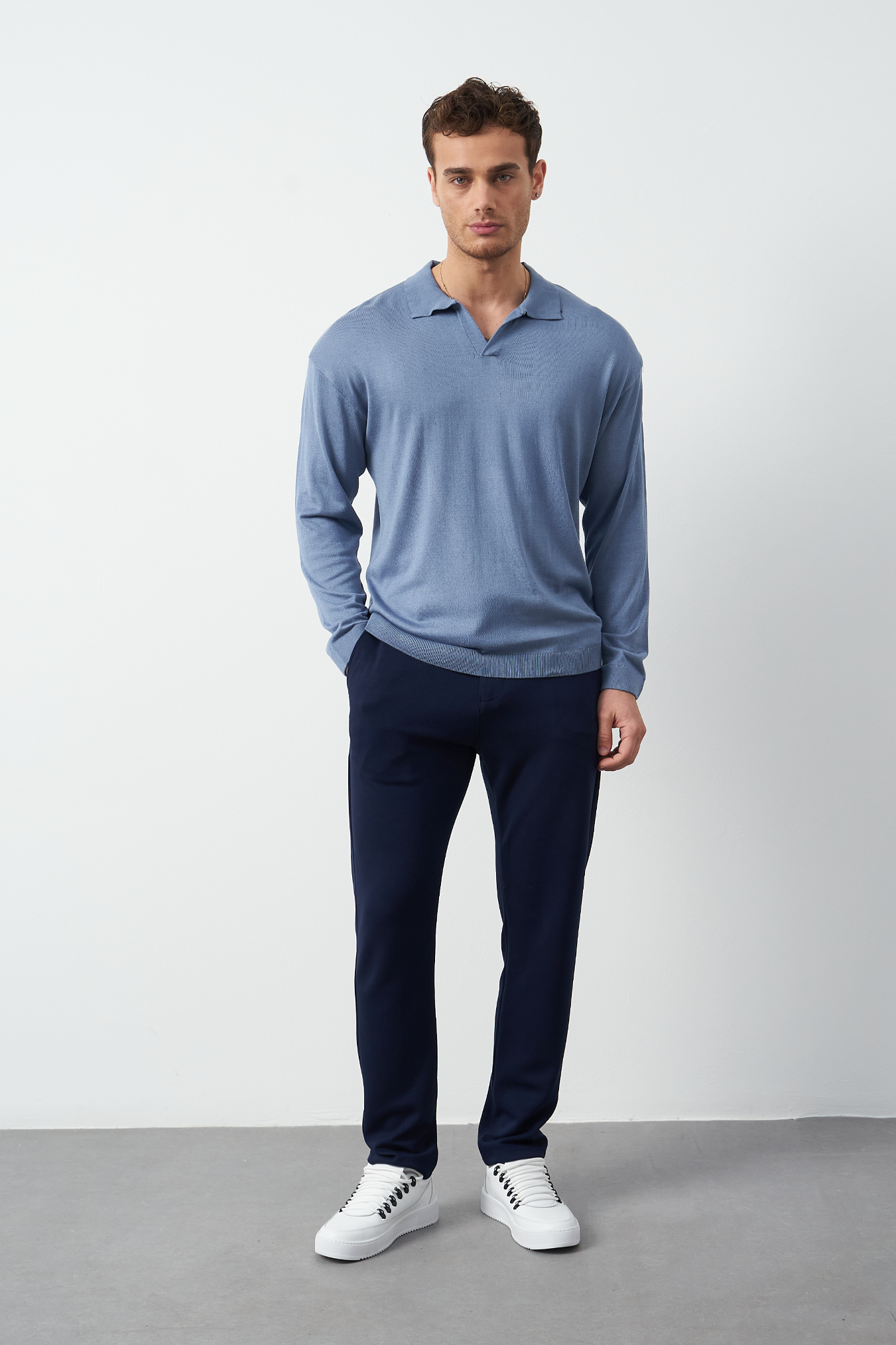 Long Sleeve Oversized Fine Knit Men’s Sweater