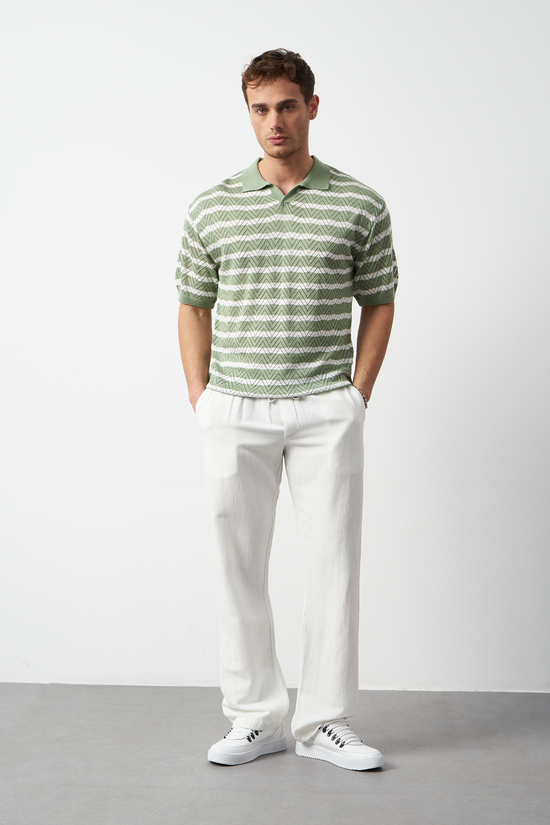 Striped Regular Fit Fine Knit Men's T-Shirt