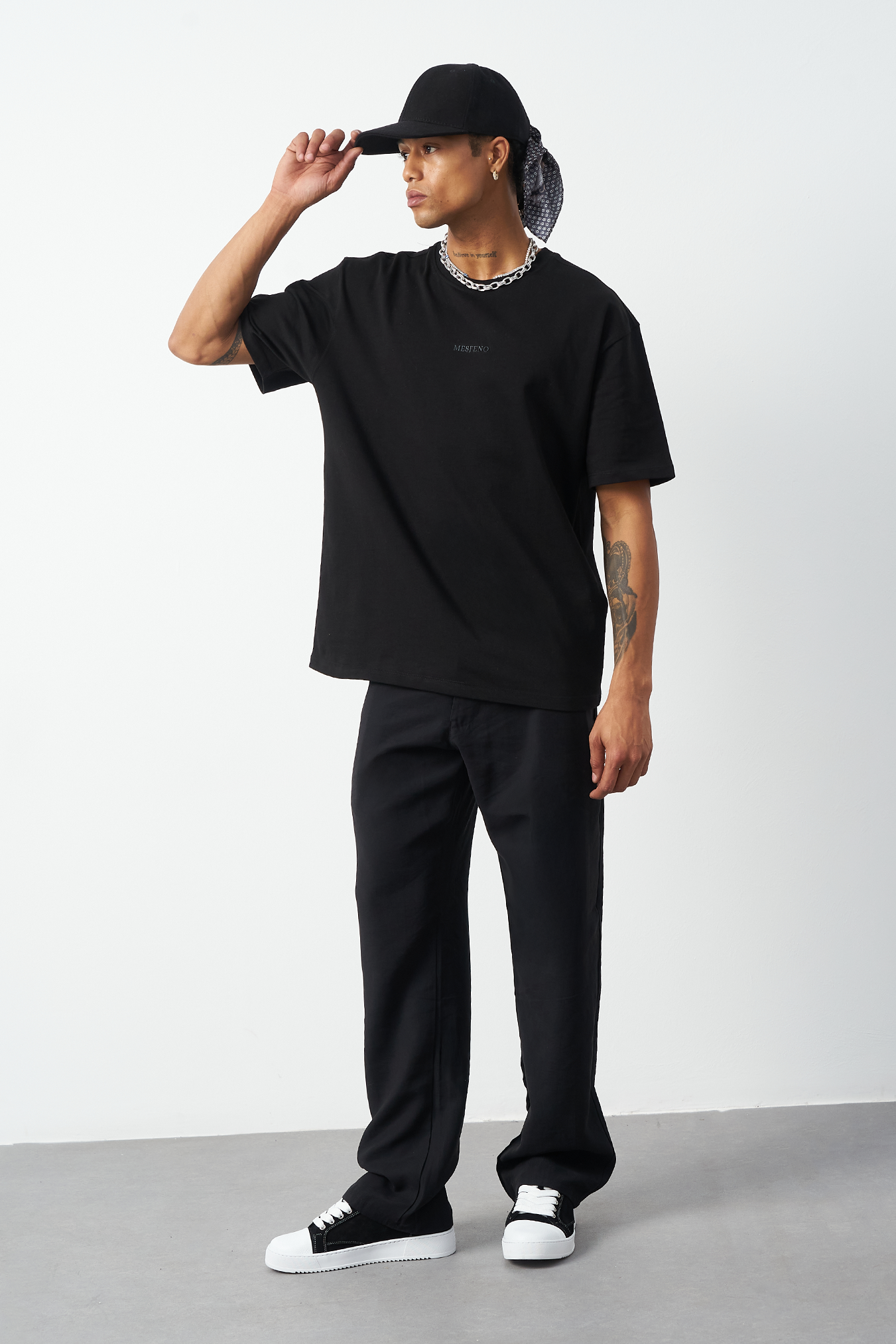 Front Printed Boxy Fit Crew Neck T-Shirt