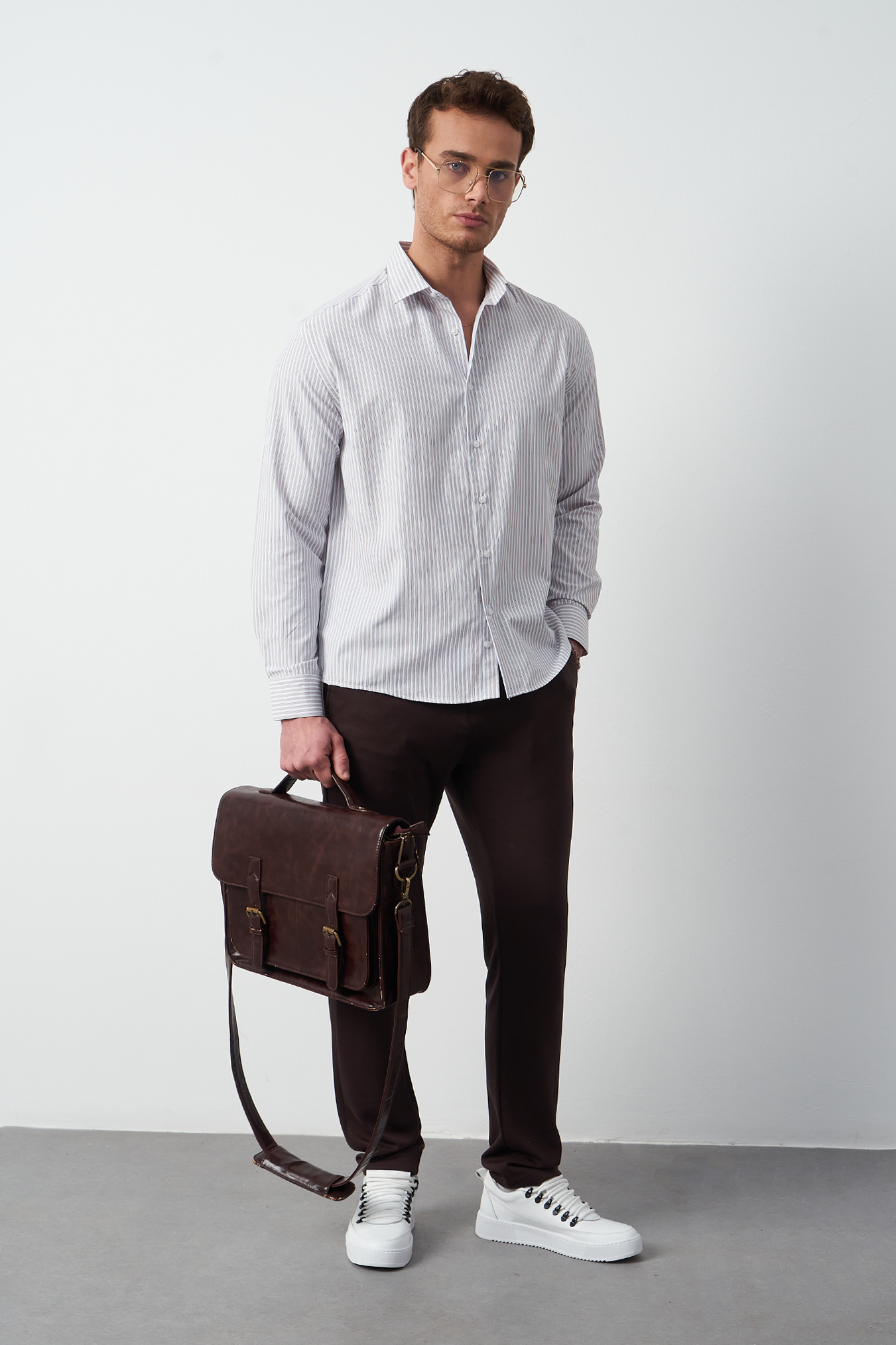 Striped Dress Shirt - Relaxed Fit Premium Design