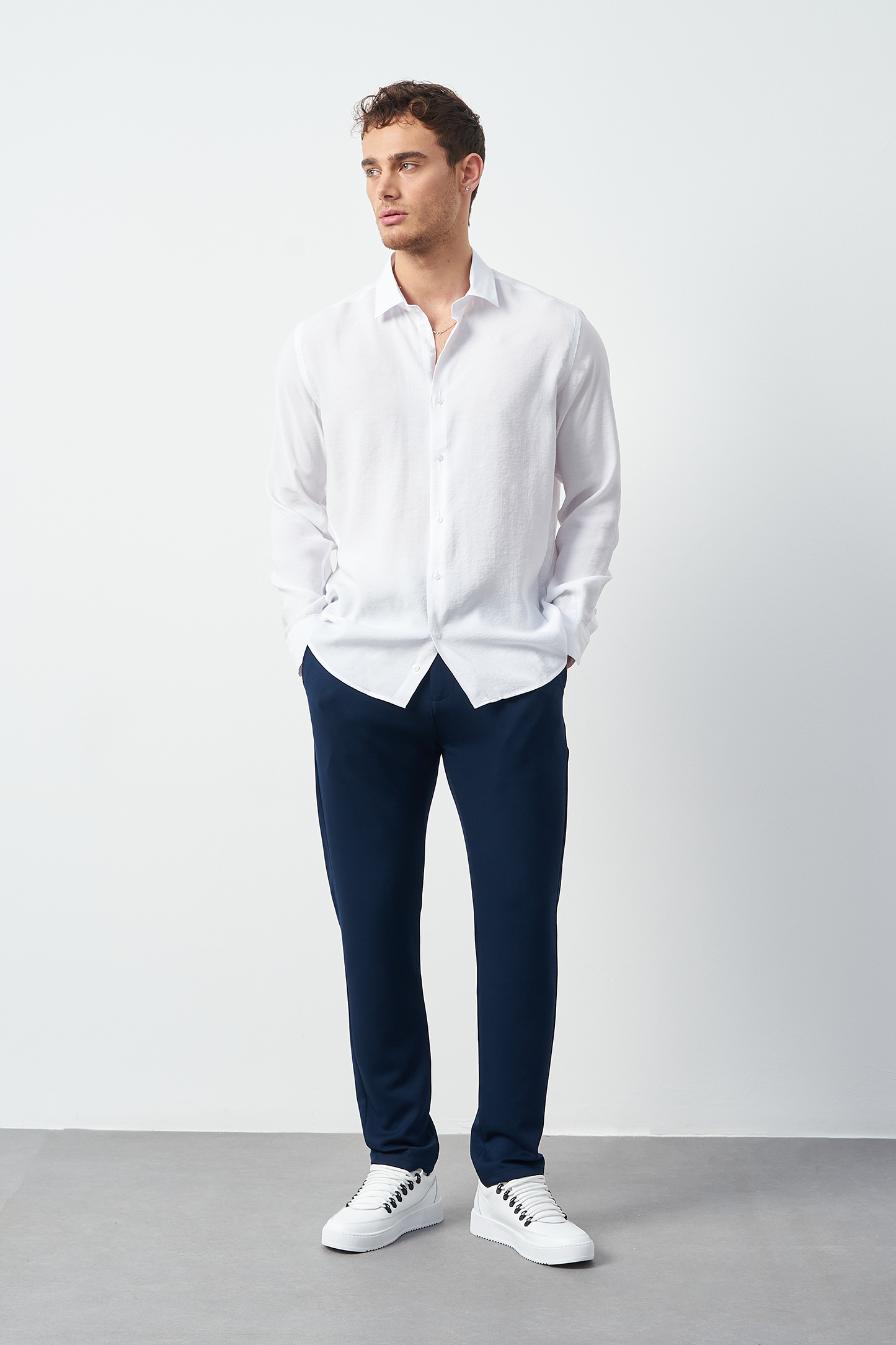 Modal Long Sleeve Relaxed Fit Men's Shirt