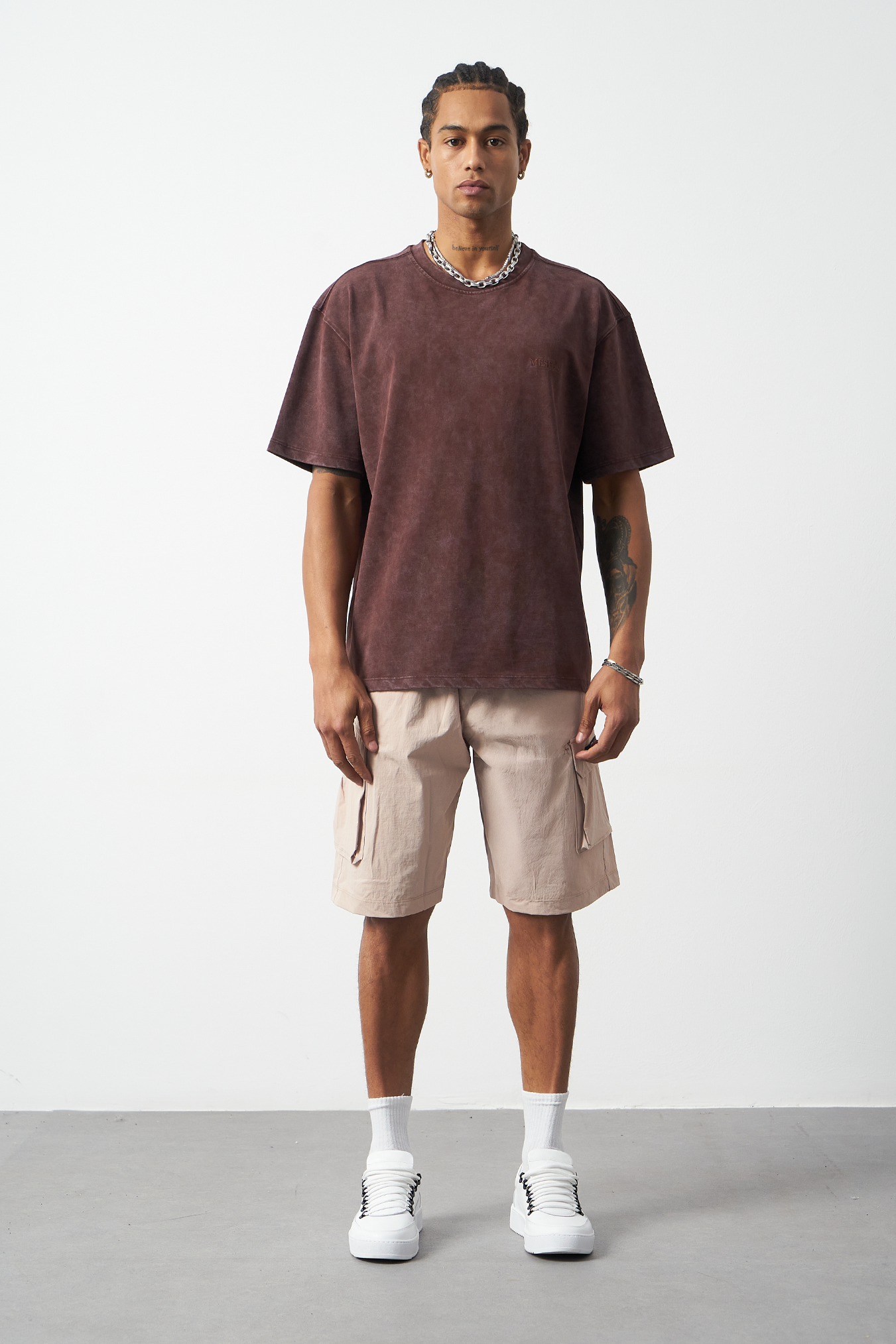 Distressed Washed Boxy Fit Premium T-Shirt