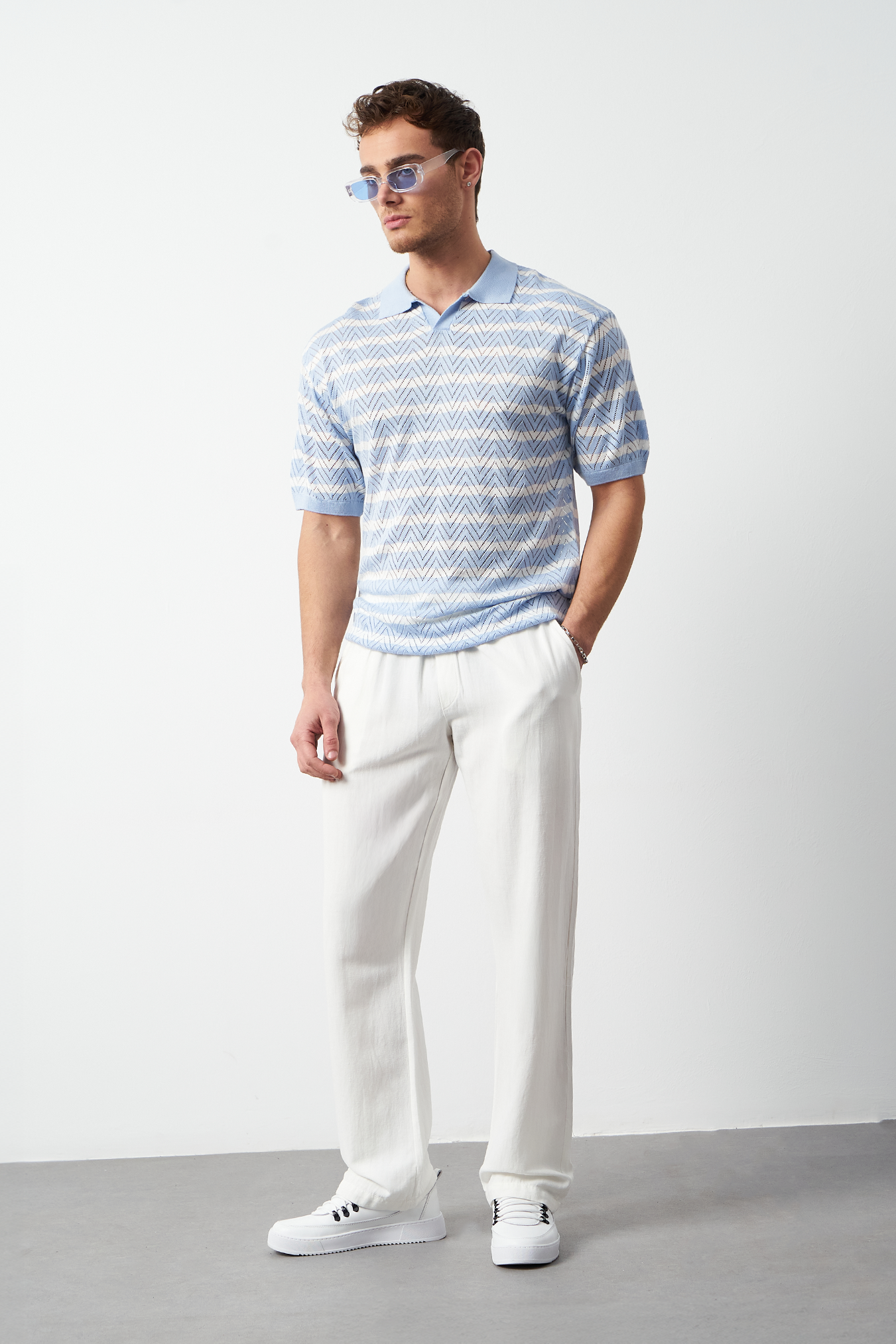 Striped Regular Fit Fine Knit Men's T-Shirt
